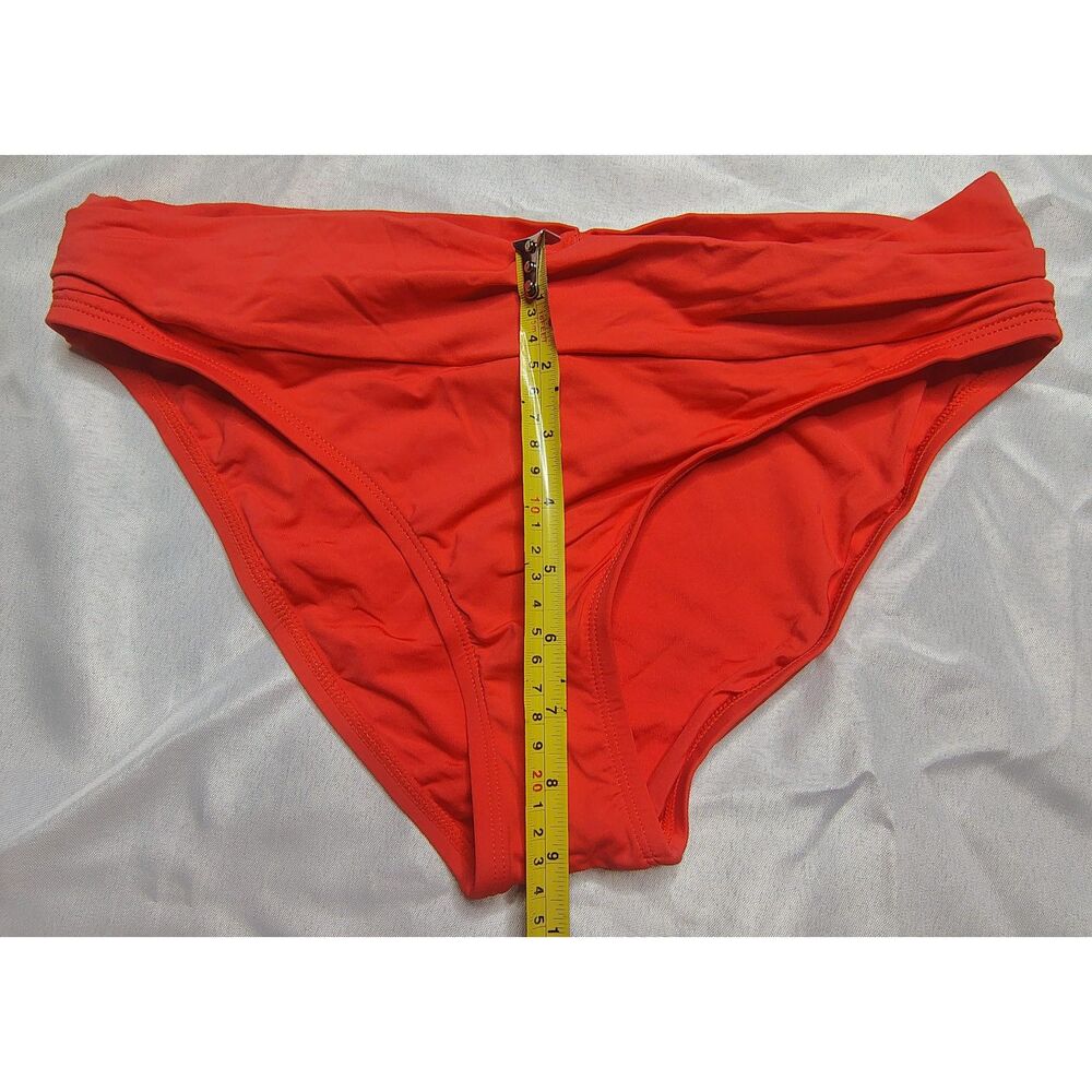 NWT La Blanca Island Goddess Shirred Band Hipster Bikini Bottom Guava Size 8 - Picture 8 of 8